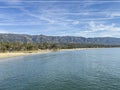View from Stearns Wharf, East Beach, Santa Barbara, CA, USA Royalty Free Stock Photo