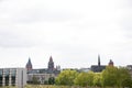View on the steeples and buildings in mainz germany