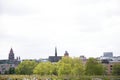 View on steeples and roofs in mainz germany