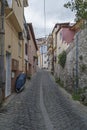 Steets and building in old town of city of Kavala, East Macedonia and Thrace, Greece