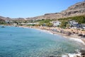 View of Stegna beach close to Town of Archangelos RHODES, GREECE Royalty Free Stock Photo