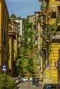 A view of the steps leading up to the castle in La Spezia, Italy