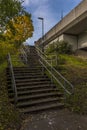 A view of steps leading up to the Itchen Bridge in Southampton, UK Royalty Free Stock Photo