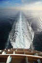 View from stern of big cruise ship. Royalty Free Stock Photo