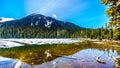 View of the still partly frozen Lower Joffre Lake in the Coast Mountain Range