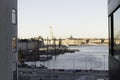 View on Stockholm city center and harbour from above.