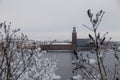 View of the Stockholm City Hall from the other side of the river Riddarfjarden, Sweden Royalty Free Stock Photo