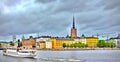 View from Stockholm City Hall Stockholms stadhus with cruise ship Royalty Free Stock Photo