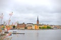 View from Stockholm City Hall Stockholms stadhus with cruise ship Royalty Free Stock Photo