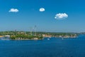 View of Stockholm from Sodermalm district. Panorama of Djurgarden. Sweden.