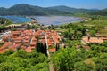 View of Ston town from defensive wall, Peljesac Peninsula, Croat