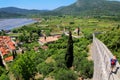 View of Ston town and its defensive wall, Peljesac Peninsula, Cr