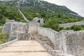 View of Ston wall old fortress in Croatia.