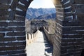 View through stone arch of an empty Great Wall of China Royalty Free Stock Photo