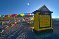 A view of a stone depicting the altitude of Tanglangla Pass, Ladakh, India.