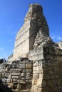 View of stone fortress wall in Chersonesos Royalty Free Stock Photo