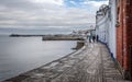 View of Stone Quay and The Pier from the sea front in Swanage, Dorset, UK