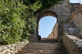 View on stones staircase small typical village in Provence France