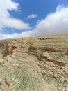 View of the stony canyon in the Judean Desert near Bethlehem. Israel. Royalty Free Stock Photo