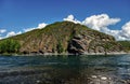 View from the stony shore of the mountain river Royalty Free Stock Photo