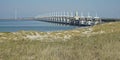 View at the storm barrier Oosterscheldekering in Zeeland, The Netherlands Royalty Free Stock Photo