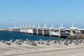 View at storm barrier Oosterscheldekering in Zeeland, The Netherlands Royalty Free Stock Photo