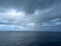 A view of a storm on the Caribbean Sea from a cruise ship Royalty Free Stock Photo