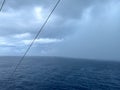 A view of a storm on the Caribbean Sea from a cruise ship Royalty Free Stock Photo