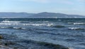 View of a stormy seascape of waves and the Black Sea