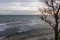 View of a stormy seascape of waves and the Black Sea