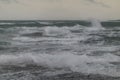 View of a stormy seascape of waves and the Black Sea