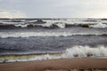 Stormy weather on the coast of Ladoga lake Karelia Russia Royalty Free Stock Photo