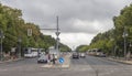 View of the Strasse des 17 Juni street, close to the Tiergarten Park and the Brandenburger Gate. Berlin, Germany. Royalty Free Stock Photo