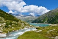 View of a stream of water flowing towards KÃÂ¶lnbreinspeicher accumulation lake