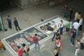 View of a street artist at work in The Southbank are of London, UK.