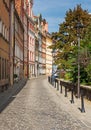 View of the street in the center of the eastern european city.