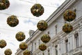 View of street decorations with lights Royalty Free Stock Photo