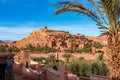 View from street on the fortified town of Ait ben Haddou near Ouarzazate on the edge of the sahara desert in Morocco Royalty Free Stock Photo