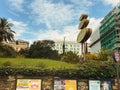 View from the street of four star Grand Hotel Des Anglais and its signage in Royalty Free Stock Photo