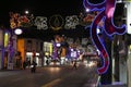 View of the street LIttle India with colorful decoration.