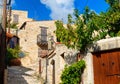 A view of street in Lofou village. Limassol District. Cyprus Royalty Free Stock Photo