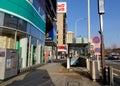 View of street with many shops at downtown in Nagoya, Japan