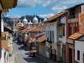 View at street and New Cathedral, Cuenca, Ecuador Royalty Free Stock Photo