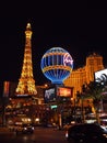Street View of Las Vegas Eiffel Tower and Paris Hot Air Balloon