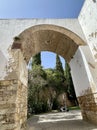 View of historical street in the old town Faro, Algarve, Portugal. Royalty Free Stock Photo