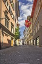 View of the street in old town in Zurich Royalty Free Stock Photo