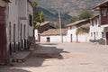 View of a street in Pampa de Quinua town Royalty Free Stock Photo