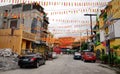 View of street at Quezon city in Manila, Philippines Royalty Free Stock Photo