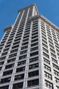 View from the street of Smith Tower in Seattle, Washington, USA. Royalty Free Stock Photo