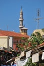 View of the street of Socrates, Suleiman Mosque and Aga Camii Mosqu Royalty Free Stock Photo
